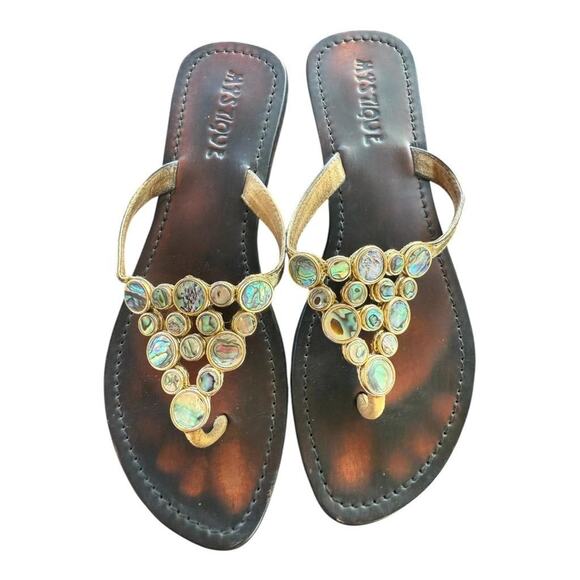 Mystique Mother of Pearl Slide Sandal Women size 10 - Picture 2 of 4